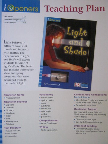 (image for) iOpeners 5 Light & Shade Teaching Plan (TE)(P)