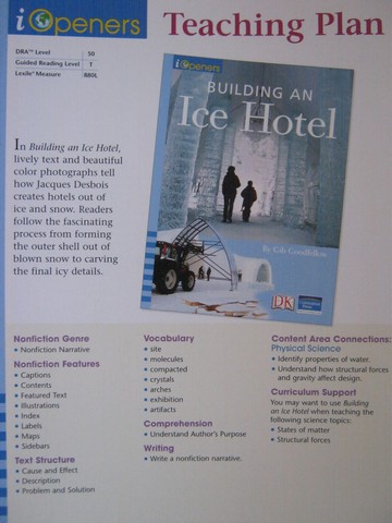 (image for) iOpeners 5 Building an Ice Hotel Teaching Plan (TE)(P)