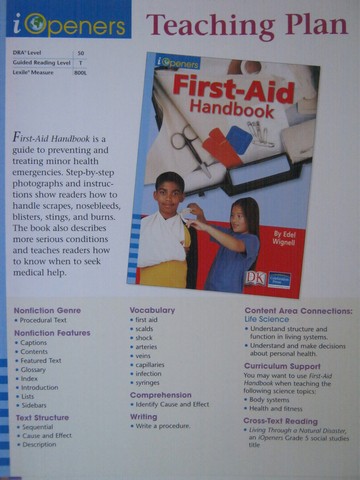 (image for) iOpeners 5 First-Aid Handbook Teaching Plan (TE)(P)