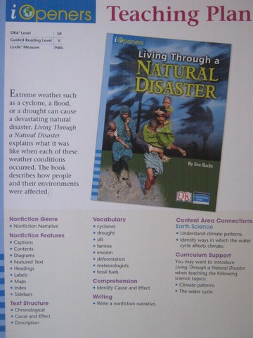 (image for) iOpeners 5 Living Through a Natural Disaster Teaching Plan (P)