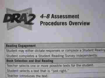 (image for) DRA2 4-8 Assessment Procedures Overview & Oral Reading Guide (P)