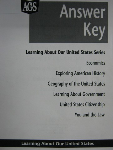 (image for) AGS Learning About Our United States Answer Key (P)