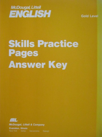 (image for) ML English 6 Gold Level Skills Practice Pages Answer Key (P)