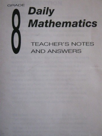 (image for) Daily Mathematics 8 Teacher's Notes & Answers (TE)(P)