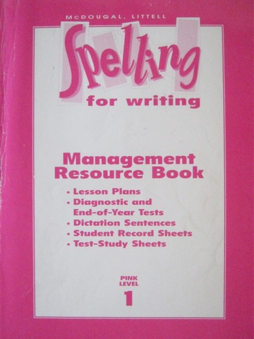 (image for) Spelling for Writing 1 Pink Level Management Resource Book (P)