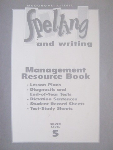 (image for) Spelling & Writing 5 Silver Level Management Resource Book (P)