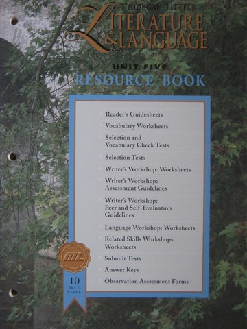 (image for) Literature & Language 10 Blue Level Unit 5 Resource Book (P)