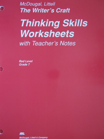 (image for) Writer's Craft 7 Red Level Thinking Skills Worksheets (TE)(P)