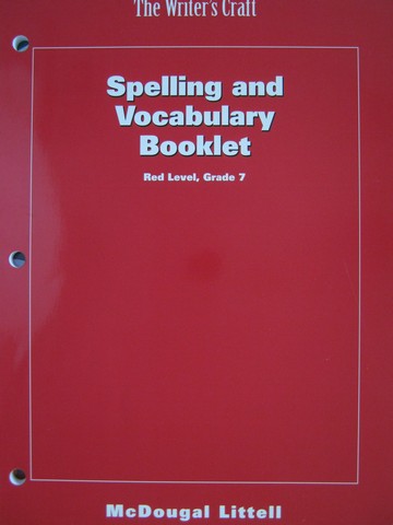 (image for) Writer's Craft 7 Red Level Spelling & Vocabulary Booklet (P)