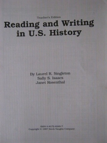 (image for) Reading & Writing in US History TE (P)(TE) by Singleton, Isaacs, & Rosenthal