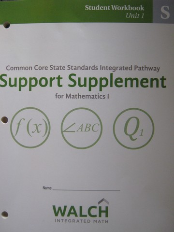 (image for) CCSS Integrated Pathway Mathematics 1 SS Student Workbook 1 (P)