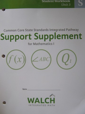 (image for) CCSS Integrated Pathway Mathematics 1 SS Student Workbook 3 (P)