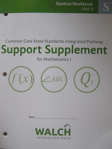 (image for) CCSS Integrated Pathway Mathematics 1 SS Student Workbook 4 (P)
