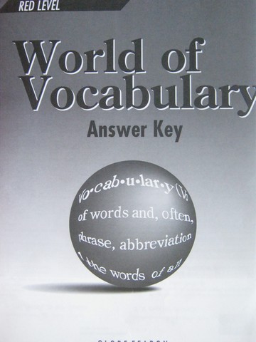 (image for) World of Vocabulary Red Level 3e Answer Key (P) by Rauch,