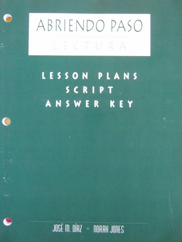 (image for) Abriendo paso Lectura Lesson Plans Script Answer Key (P)