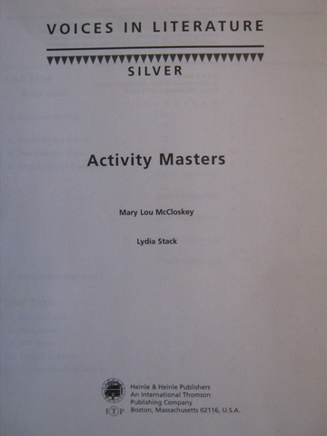 (image for) Voices in Literature Silver Activity Masters (P) by McCloskey,