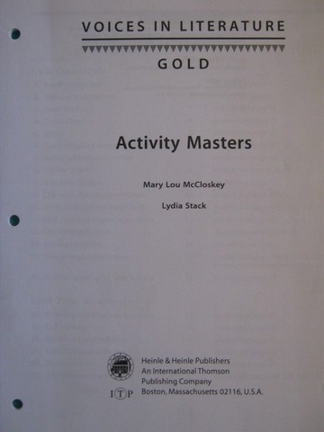 (image for) Voices in Literature Gold Activity Masters (P) by McCloskey,