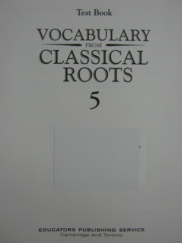 (image for) Vocabulary from Classical Roots 5 Test Book (P) by Lee Mountain