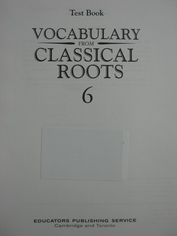 (image for) Vocabulary from Classical Roots 6 Test Book (P) by Lee Mountain