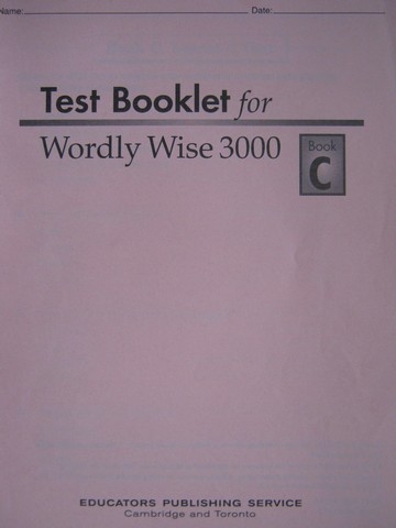 (image for) Wordly Wise 3000 Book C Test Booklet (P)