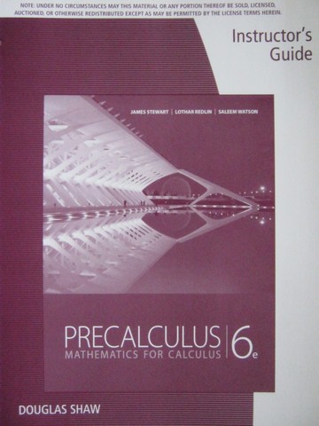 (image for) Precalculus Mathematics for Calculus 6e IG (TE)(P)