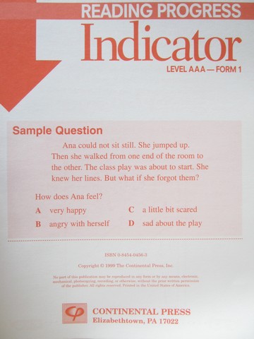 (image for) Reading Progress Indicator Level AAA Form 1 (P)