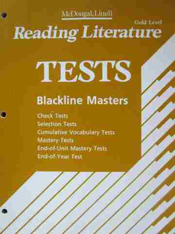 (image for) Reading Literature 6 Gold Level Tests Blackline Masters (P)