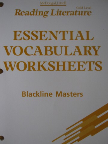(image for) Reading Literature 6 Gold Level Essential Vocabulary BLM (P)