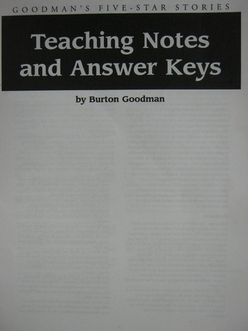 (image for) Goodman's Five-Star Stories Teaching Notes & Answer Keys (P)