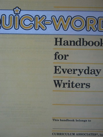(image for) Quick-Word Handbook for Everyday Writers (P) by Sitton & Forest
