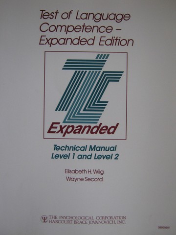TLC Expanded Edition Technical Manual Level 1 & Level 2 (P) (image for) TLC Expanded Edition Technical Manual Level 1 & Level 2 (P)