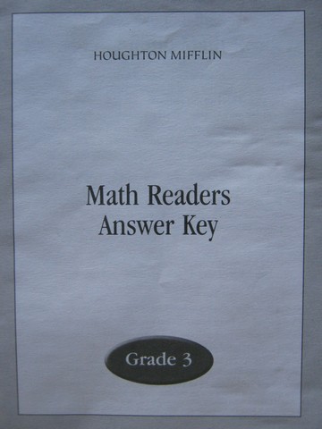 (image for) Math Readers 3 Answer Key (CA)(P)