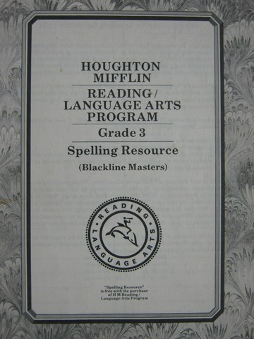 (image for) Reading/Language Arts Program 3 Spelling Resource BLM (P)