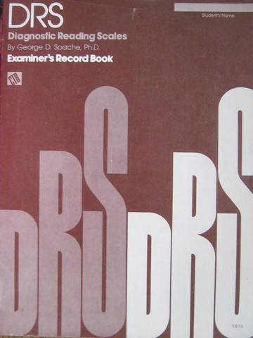 DRS Examiner's Record Book (P) by George D Spache (image for) DRS Examiner's Record Book (P) by George D Spache