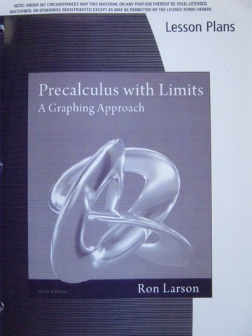 (image for) Precalculus with Limits 6th Edition Lesson Plans (P)