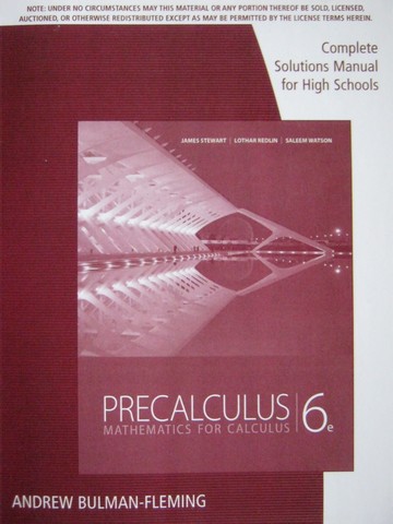 (image for) Precalculus Mathematics for Calculus 6e Complete Solutions (P)