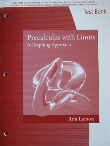 (image for) Precalculus with Limits 6th Edition Test Bank (P) by Ron Larson