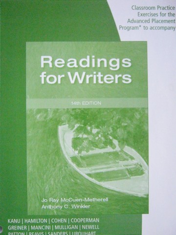 (image for) Readings for Writers 14th Edition Classroom Practice (P)