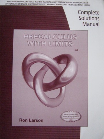 (image for) Precalculus with Limits 3rd Edition Complete Solutions (P)