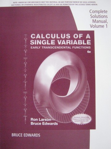 (image for) Calculus of a Single Variable Early Transcendental 6e CSM 1 (P)