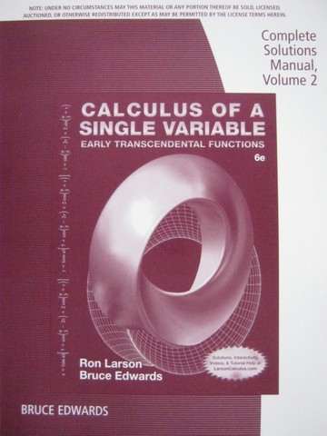 (image for) Calculus of a Single Variable Early Transcendental 6e CSM 2 (P)