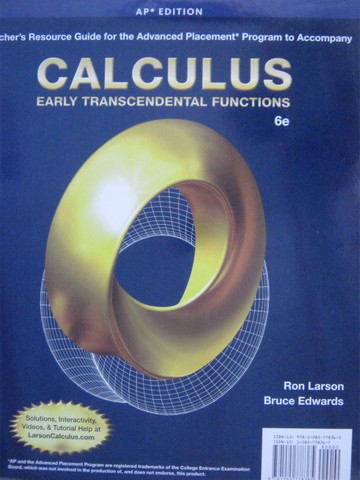 (image for) Calculus Early Transcendental Functions 6e AP TRG (TE)(Binder)