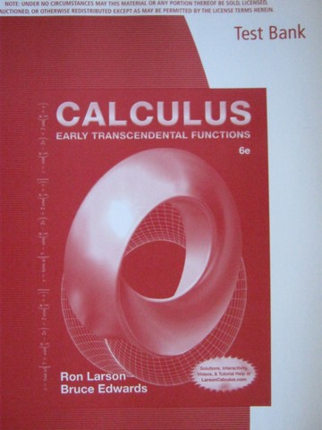 (image for) Calculus Early Transcendental Functions 6e Test Bank (P)