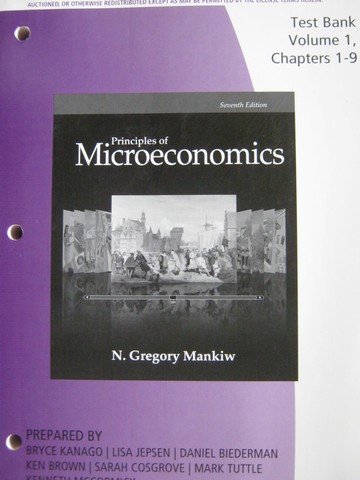 (image for) Principles of Microeconomics 7th Edition Test Bank Volume 1 (P)