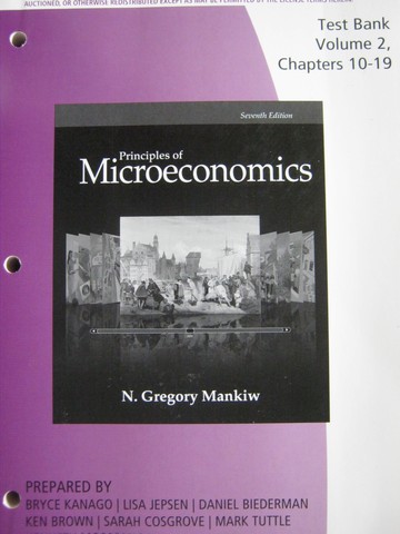 (image for) Principles of Microeconomics 7th Edition Test Bank Volume 2 (P)