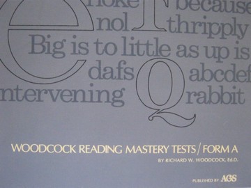 (image for) Woodcock Reading Mastery Tests Form A Easel Kit (Binder)
