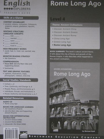 (image for) English Explorers Rome Long Ago TG (TE)(P) by Michael Ryall