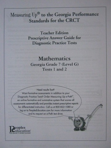(image for) Measuring Up Mathematics Grade 7 TE (GA)(TE)(P) by Diane Miller