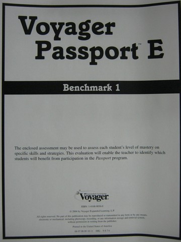 (image for) Voyager Passport E Benchmark 1 (Pk)