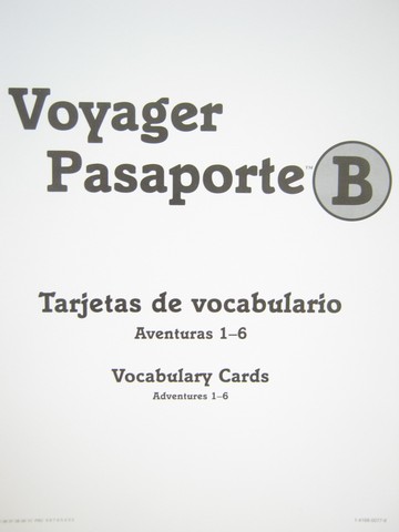 (image for) Voyager Pasaporte B Tarjetas de vocabulario Aventuras 1-6 (Pk)